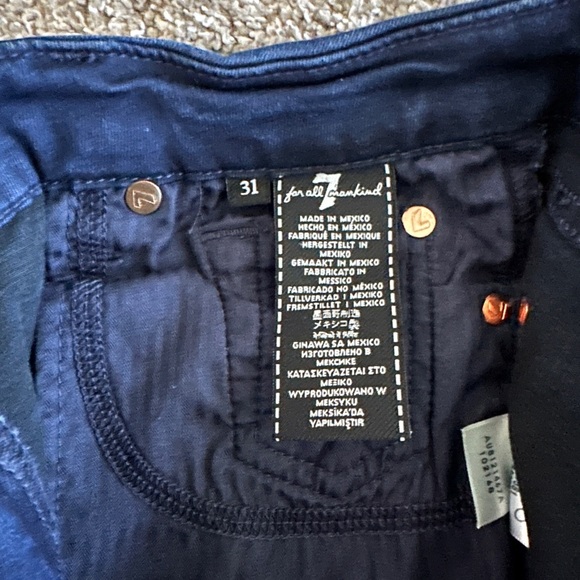 7 for all mankind the ankle skinny denim jeans B(AIR) size 31 high stretch - Picture 10 of 16